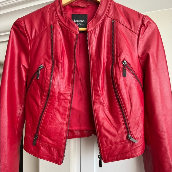 Genuine leather BeBe red jacket - Picture 3 of 6